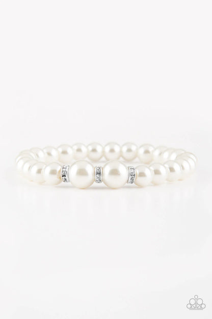 Radiantly Royal - White Bracelet - Paparazzi Accessories