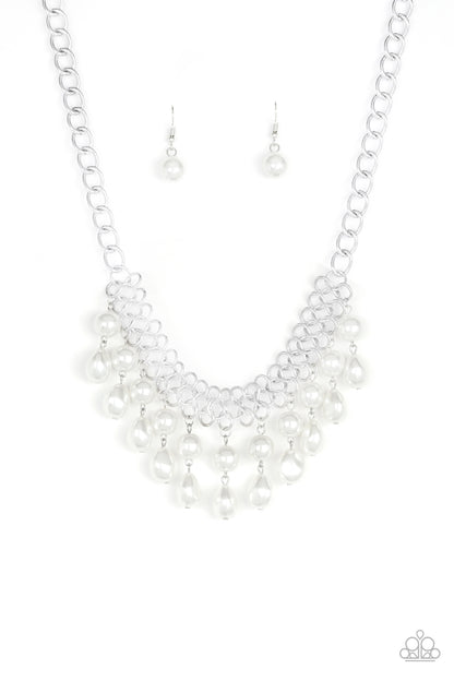 5th Avenue Fleek - White Necklace  - Paparazzi Accessories - Paparazzi Accessories 