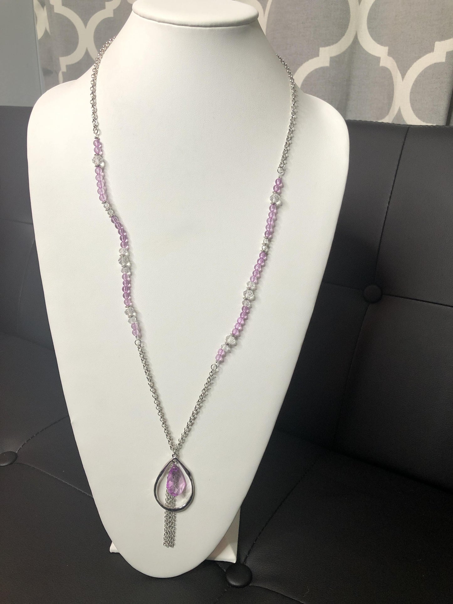 Purple & Clear Acrylic Necklace - Paparazzi Accessories