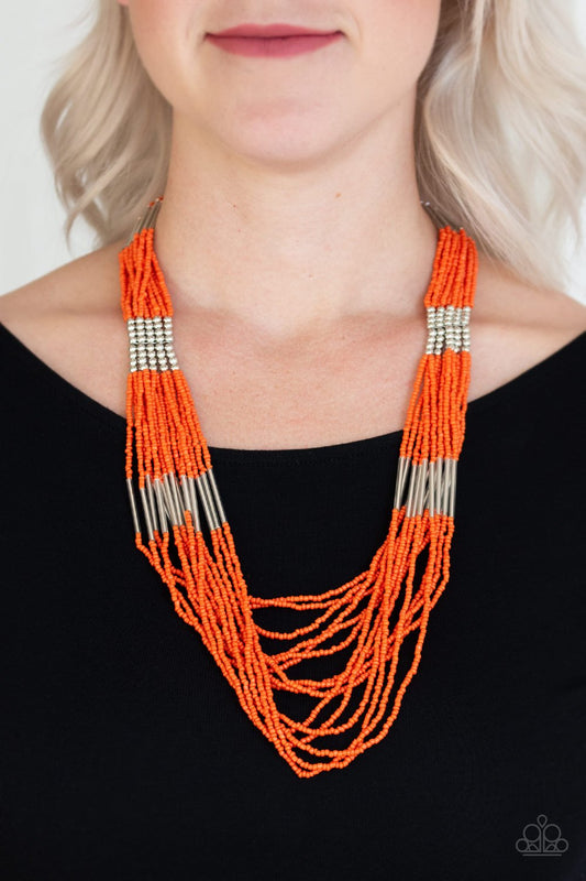 Let it BEAD - Orange Necklace - Paparazzi Accessories - Paparazzi Accessories 