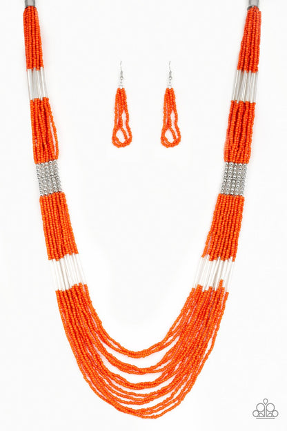 Let it BEAD - Orange Necklace - Paparazzi Accessories - Paparazzi Accessories 