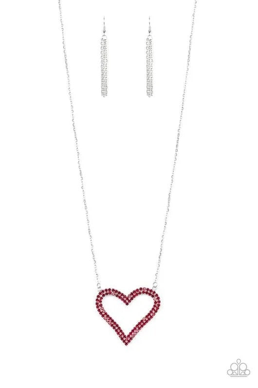 Pull Some HEART-Strings - Red Necklace - Paparazzi Accessories - Paparazzi Accessories 