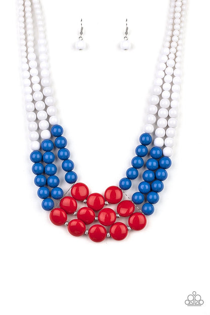 Beach Bauble - Red, White, & Blue - Paparazzi Accessories - Paparazzi Accessories 