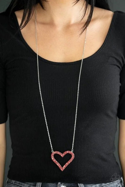 Pull Some HEART-Strings - Red Necklace - Paparazzi Accessories - Paparazzi Accessories 