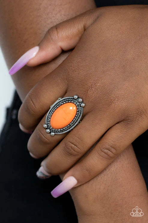 Lost in Sagebrush - Orange Ring - Paparazzi Accessories
